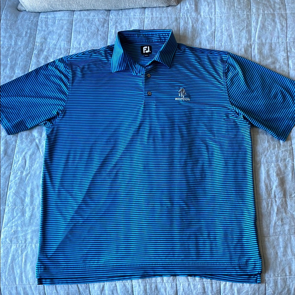 FootJoy Blue Striped Men's Polo Shirt